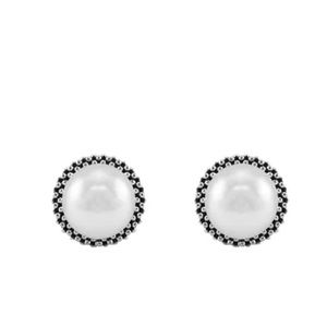 Sterling Silver Luna Pearl 8mm Stud Earrings